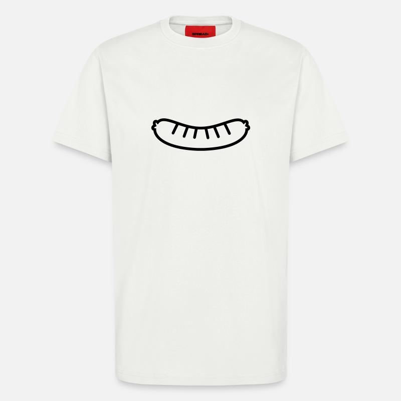 Plan de la saucisse - T-shirt bio décontracté fabriqué en UE - OFF WHITE
