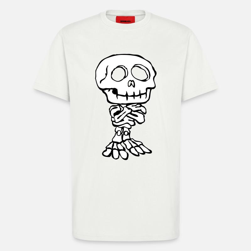 Drôle squelette 1 (2f) - T-shirt bio décontracté fabriqué en UE - OFF WHITE