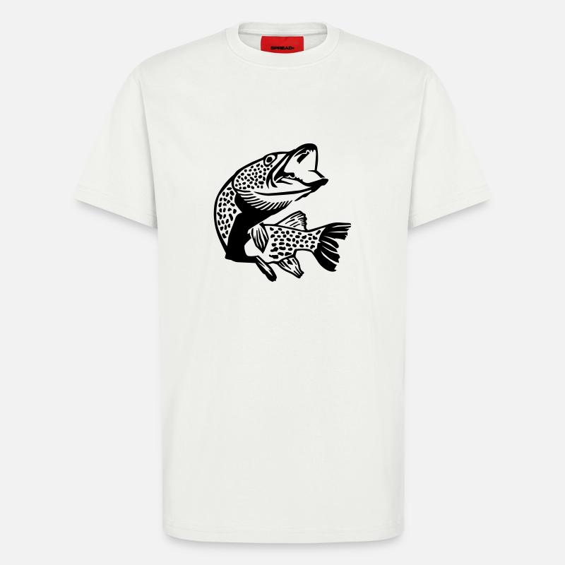 Poisson - T-shirt bio décontracté fabriqué en UE - OFF WHITE