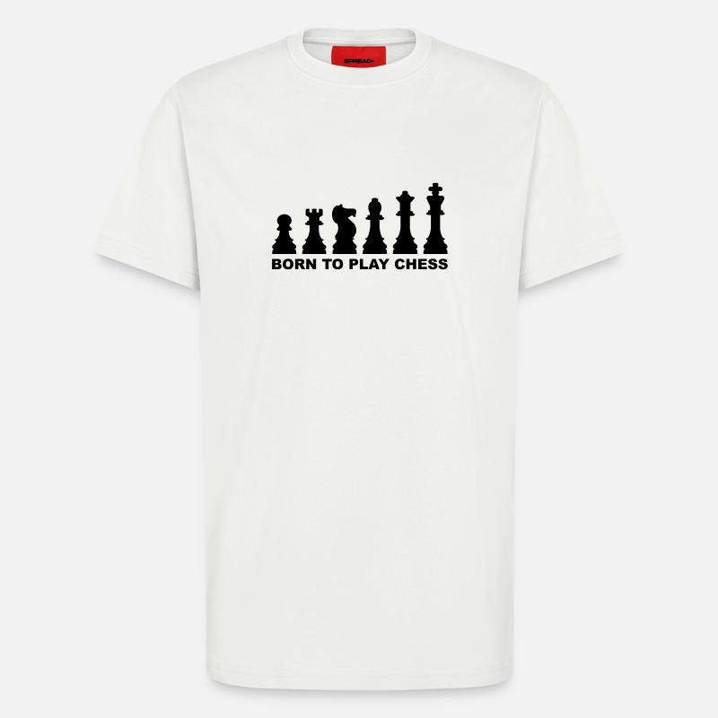Evolution Chess - T-shirt bio décontracté fabriqué en UE - OFF WHITE