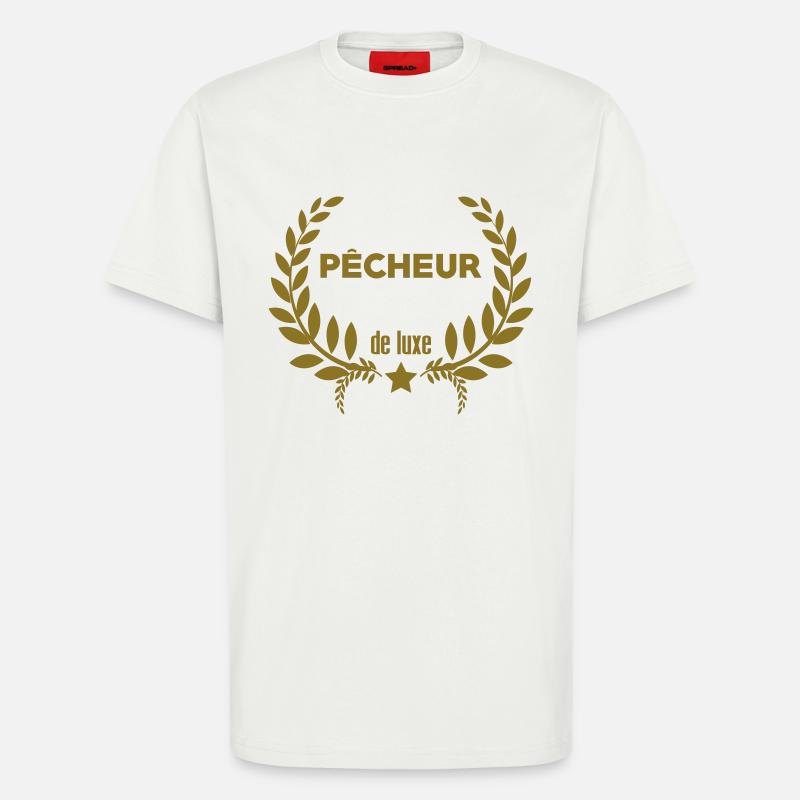 Pêche / Pêcheur / Chasse / Poisson / Mer - T-shirt bio décontracté fabriqué en UE - OFF WHITE