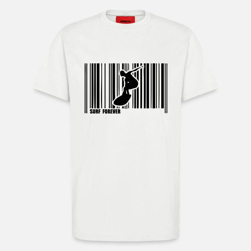 code barre surf - T-shirt bio décontracté fabriqué en UE - OFF WHITE