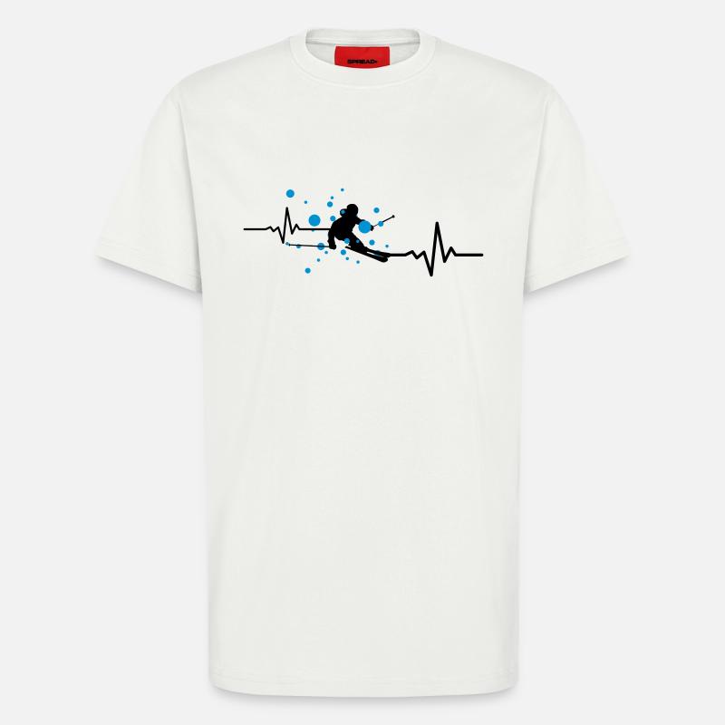 Winter - Skifahrer Puls - T-Shirt - made by SPREAD - OFF WHITE