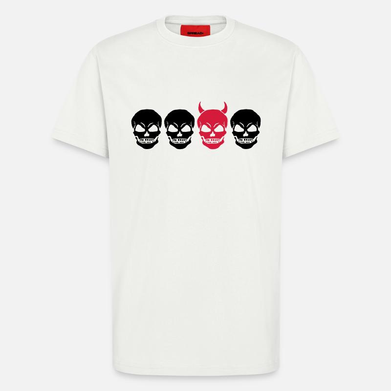DIFFERENT SKULL2 -2C - T-Shirt - made by SPREAD - OFF WHITE