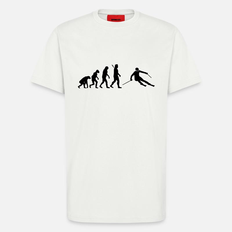 Evolution Alpine Ski - T-Shirt - made by SPREAD - OFF WHITE