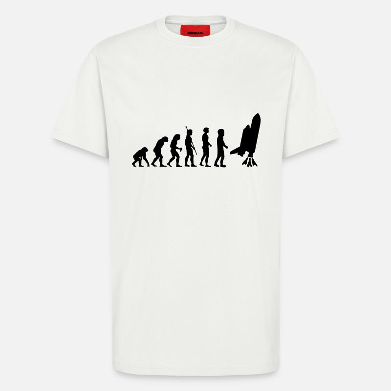 evolution_astronaut_g1 - T-shirt bio décontracté fabriqué en UE - OFF WHITE