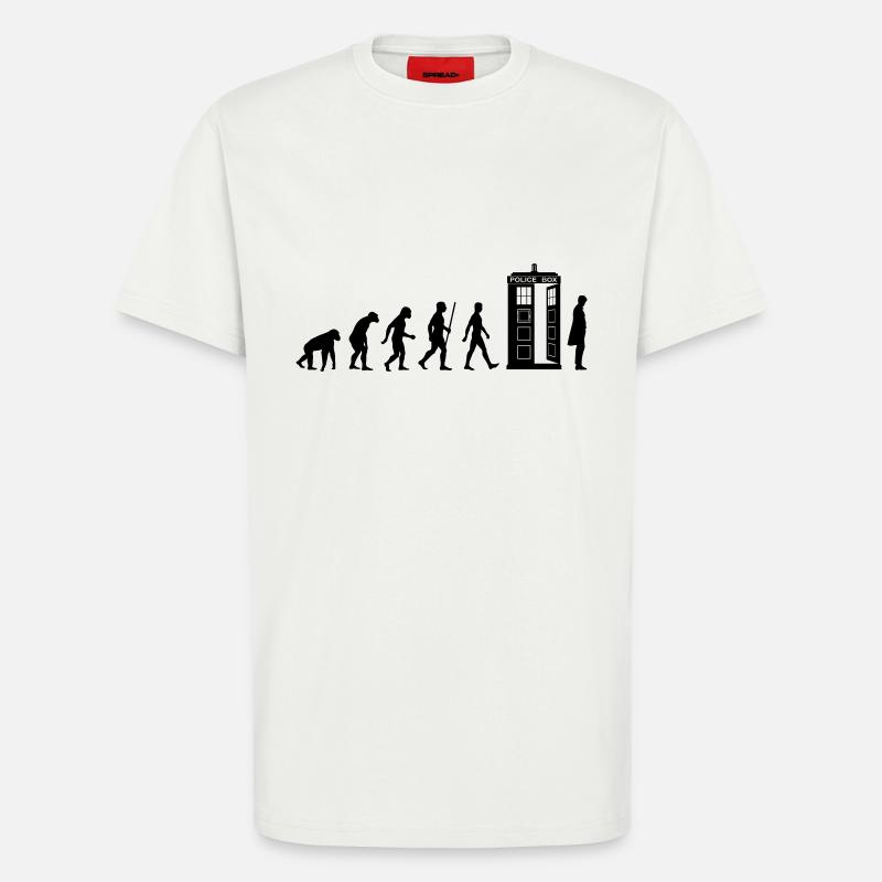 Evolution Tardis - T-shirt bio décontracté fabriqué en UE - OFF WHITE