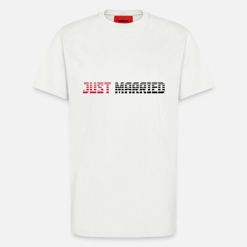 Just Married Text Logo Design - T-Shirt - made by SPREAD - OFF WHITE