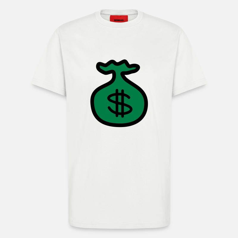 Dollar Argent Banque - T-shirt bio décontracté fabriqué en UE - OFF WHITE