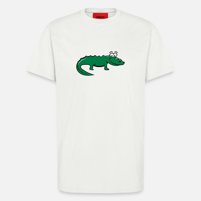 Crocodile douce aimante - T-shirt bio décontracté fabriqué en UE - OFF WHITE