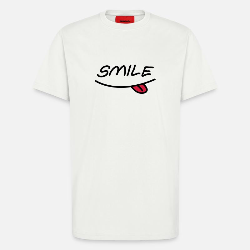 Smiley mund - T-Shirt - made by SPREAD - OFF WHITE