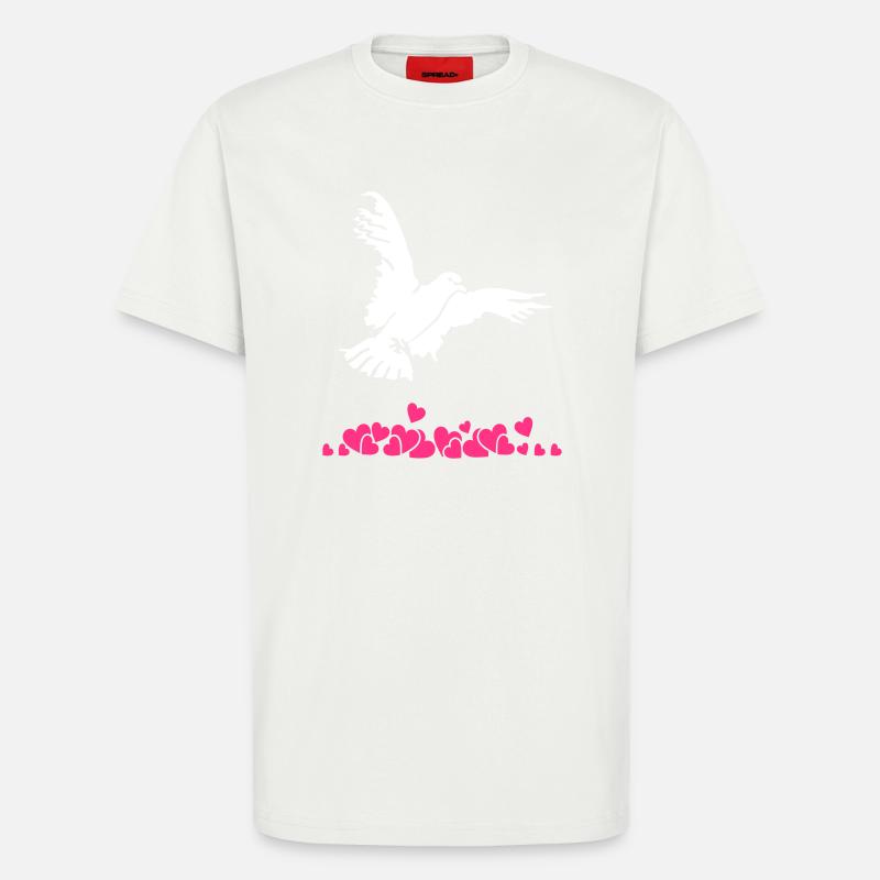 colombe (A, 1c) - T-shirt bio décontracté fabriqué en UE - OFF WHITE