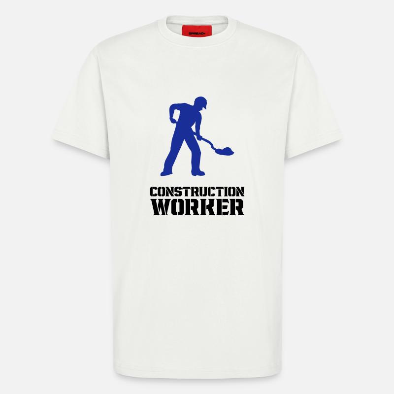 bauarbeiter baustelle worker - T-Shirt - made by SPREAD - OFF WHITE
