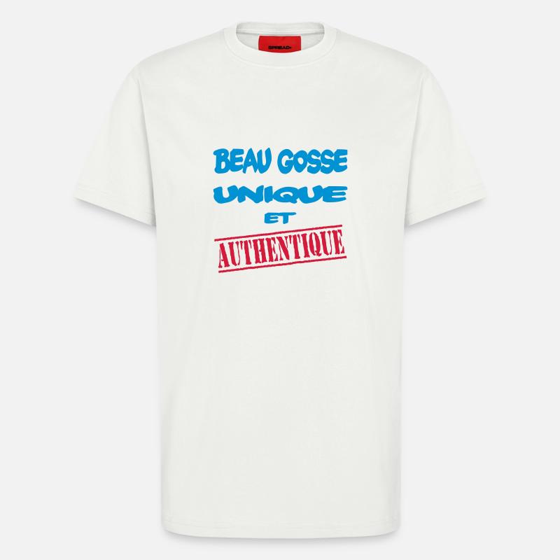 Beau gosse unique et authentique - T-shirt bio décontracté fabriqué en UE - OFF WHITE
