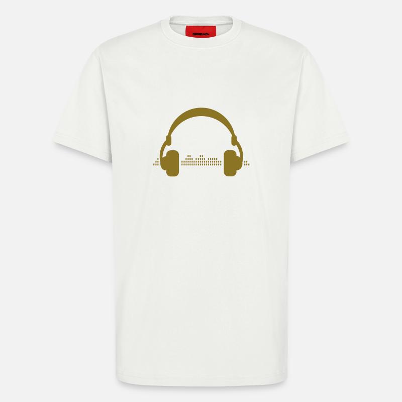écouteurs - T-shirt bio décontracté fabriqué en UE - OFF WHITE