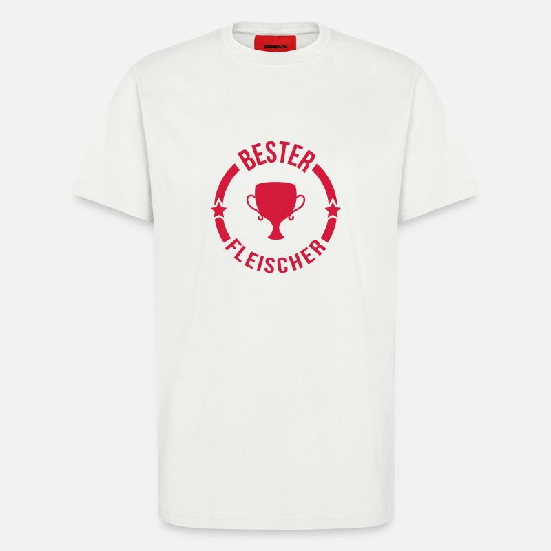 Fleischer Fleischerin Metzger Fleisch Kochen BBQ - T-Shirt - made by SPREAD - OFF WHITE