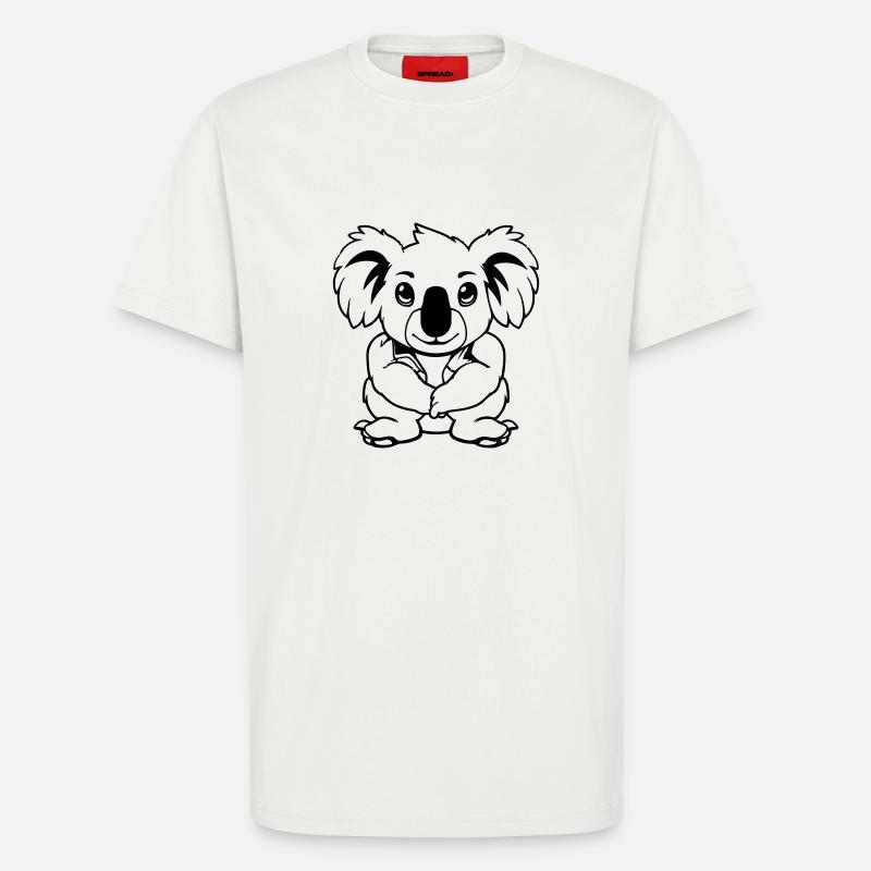 Bande dessinée Koala Bear - T-shirt bio décontracté fabriqué en UE - OFF WHITE
