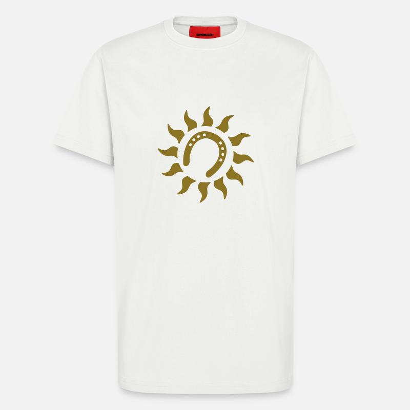 pferd Hufeisen Sonne - T-Shirt - made by SPREAD - OFF WHITE