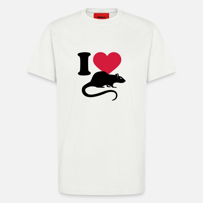 I love Rat - T-shirt bio décontracté fabriqué en UE - OFF WHITE
