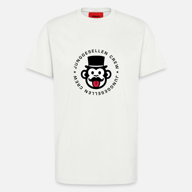 Junggesellen Crew Affe - T-Shirt - made by SPREAD - OFF WHITE