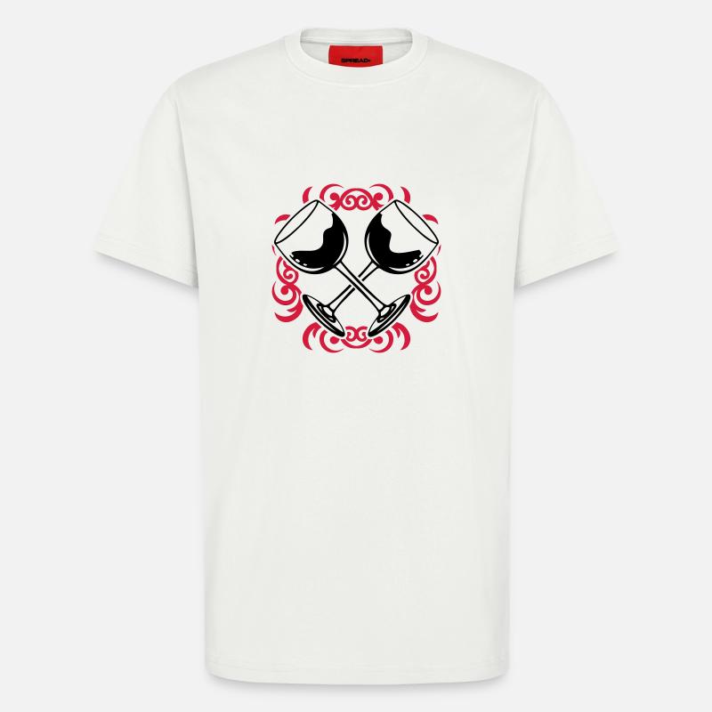 Weinglas Rotwein Symbol - T-Shirt - made by SPREAD - OFF WHITE