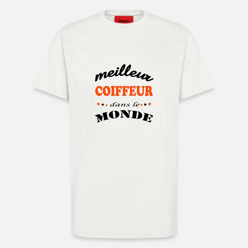 MEILLEUR COIFFEUR DANS LE MONDE - T-shirt bio décontracté fabriqué en UE - OFF WHITE