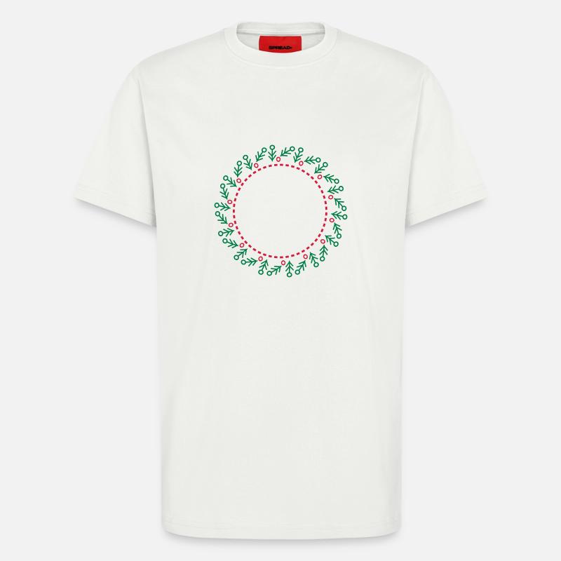 Neujahrs- und Weihnachtskranz - T-Shirt - made by SPREAD - OFF WHITE