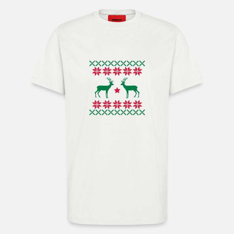 reh_norwegen_muster2 - T-Shirt - made by SPREAD - OFF WHITE