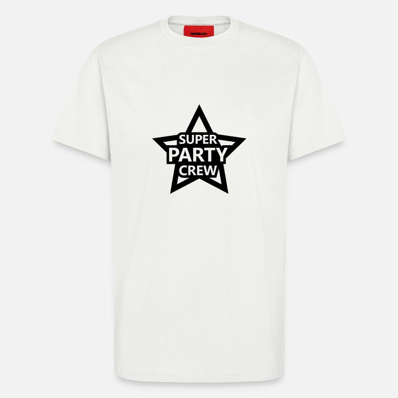 Super Party Crew - T-shirt bio décontracté fabriqué en UE - OFF WHITE