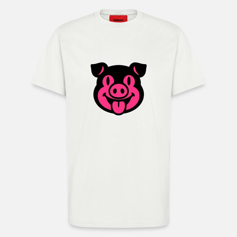 Ferkel Schwein Kopf - T-Shirt - made by SPREAD - OFF WHITE