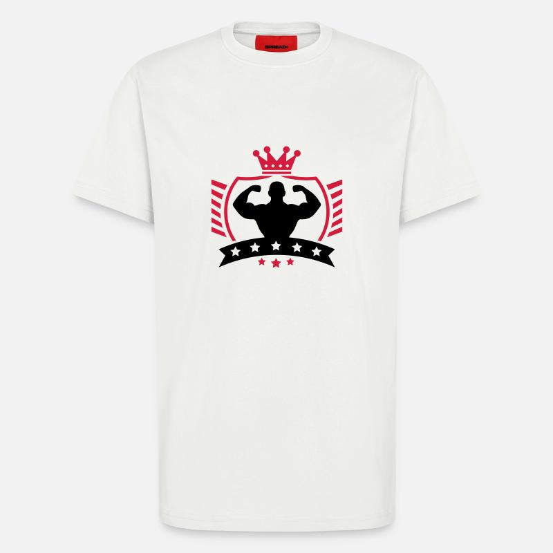 bodybuilder_shield_ym2 - T-shirt bio décontracté fabriqué en UE - OFF WHITE