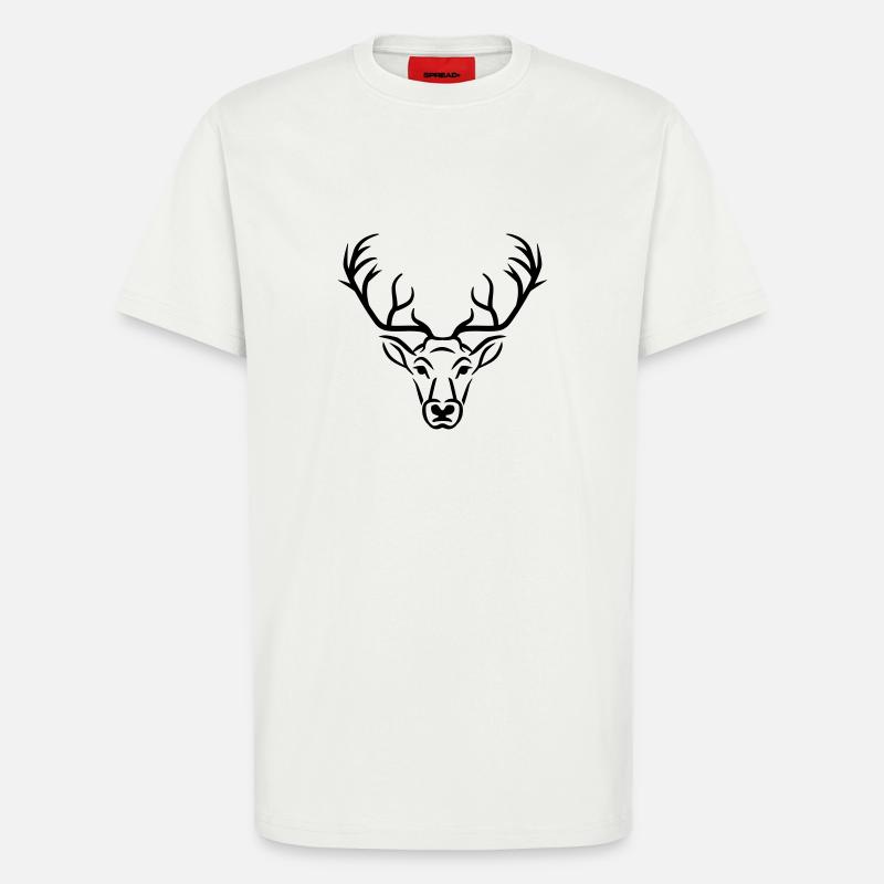 Cerf - T-shirt bio décontracté fabriqué en UE - OFF WHITE