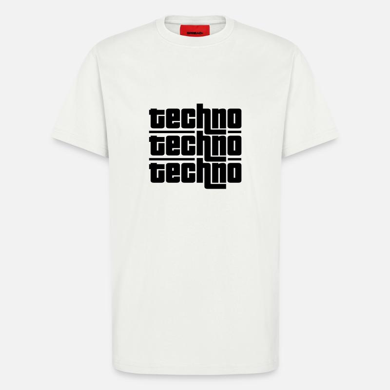 Techno Techno Techno - T-shirt bio décontracté fabriqué en UE - OFF WHITE