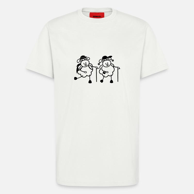 Sheep - aînés randonnée - T-shirt bio décontracté fabriqué en UE - OFF WHITE