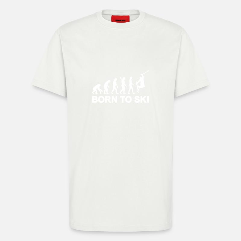 Évolution Ski - T-shirt bio décontracté fabriqué en UE - OFF WHITE