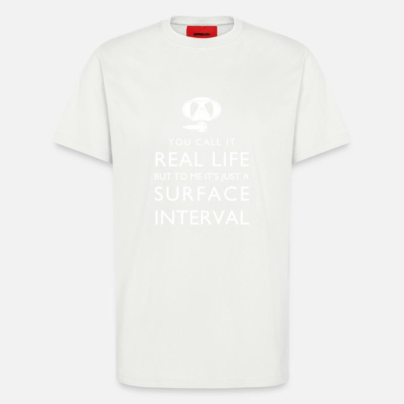 Real life vs surface interval - T-Shirt - made by SPREAD - OFF WHITE