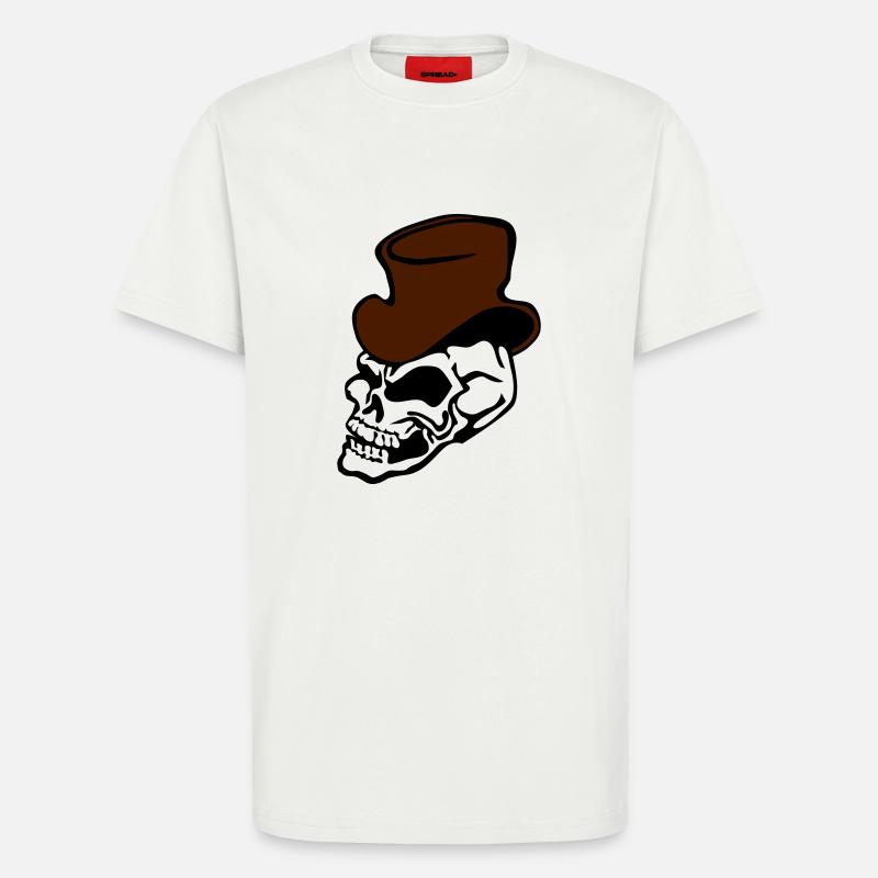 Skull with Top Hat - T-Shirt - made by SPREAD - OFF WHITE