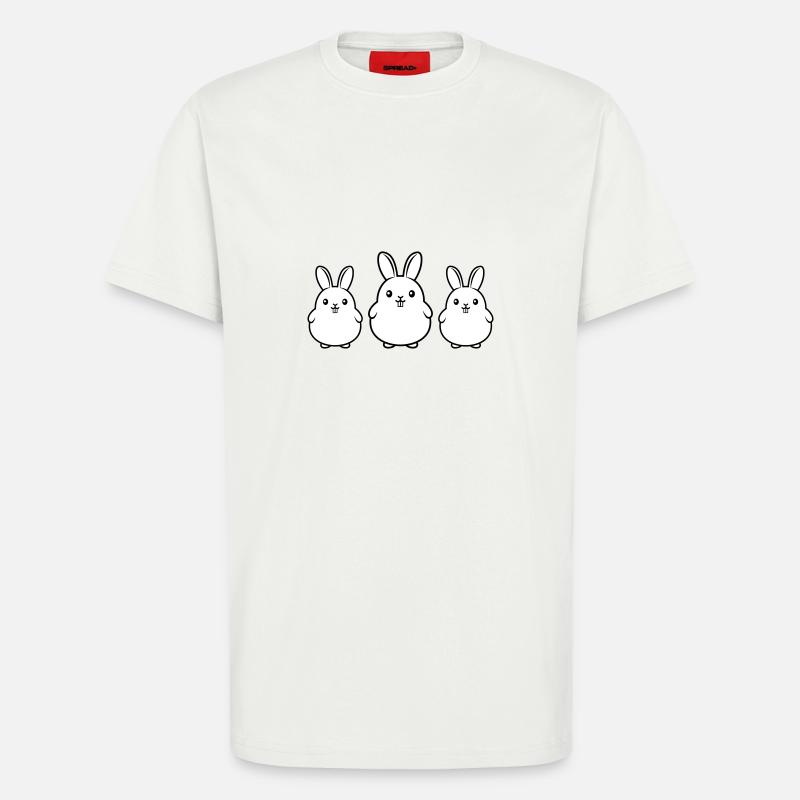 Équipe de lapins Pâques drôle - T-shirt bio décontracté fabriqué en UE - OFF WHITE