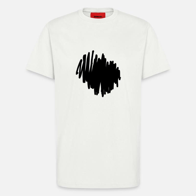 Scribble Gekritzel Hintergrund - T-shirt bio décontracté fabriqué en UE - OFF WHITE