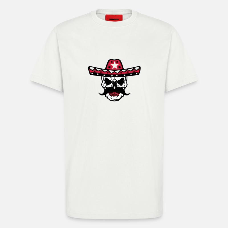Mexikanische Schädel Schädelkappe 58 - T-Shirt - made by SPREAD - OFF WHITE