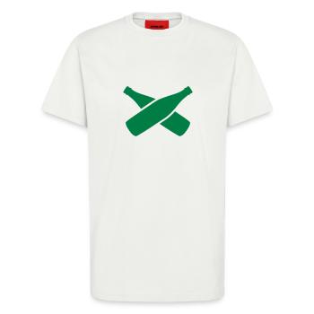 bottles - T-Shirt - made by SPREAD - OFF WHITE - Front - Alina (178cm) & Michal (187cm)