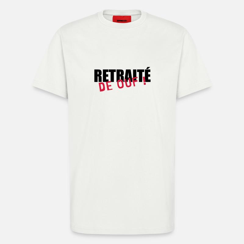 retraite / retraité / retraitée / pension - T-shirt bio décontracté fabriqué en UE - OFF WHITE