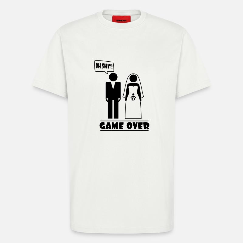 Wedding with baby inside - oh shit - game over - T-Shirt - made by SPREAD - OFF WHITE