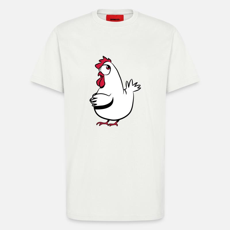 Poulet Lapointe - T-shirt bio décontracté fabriqué en UE - OFF WHITE