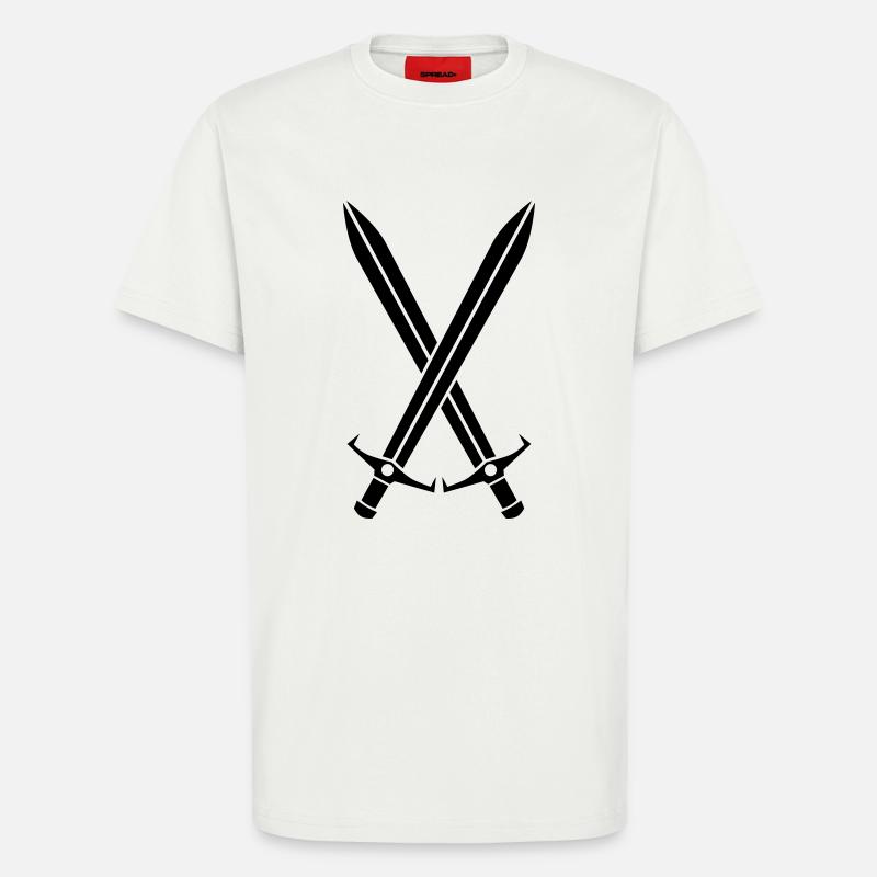 épées - T-shirt bio décontracté fabriqué en UE - OFF WHITE