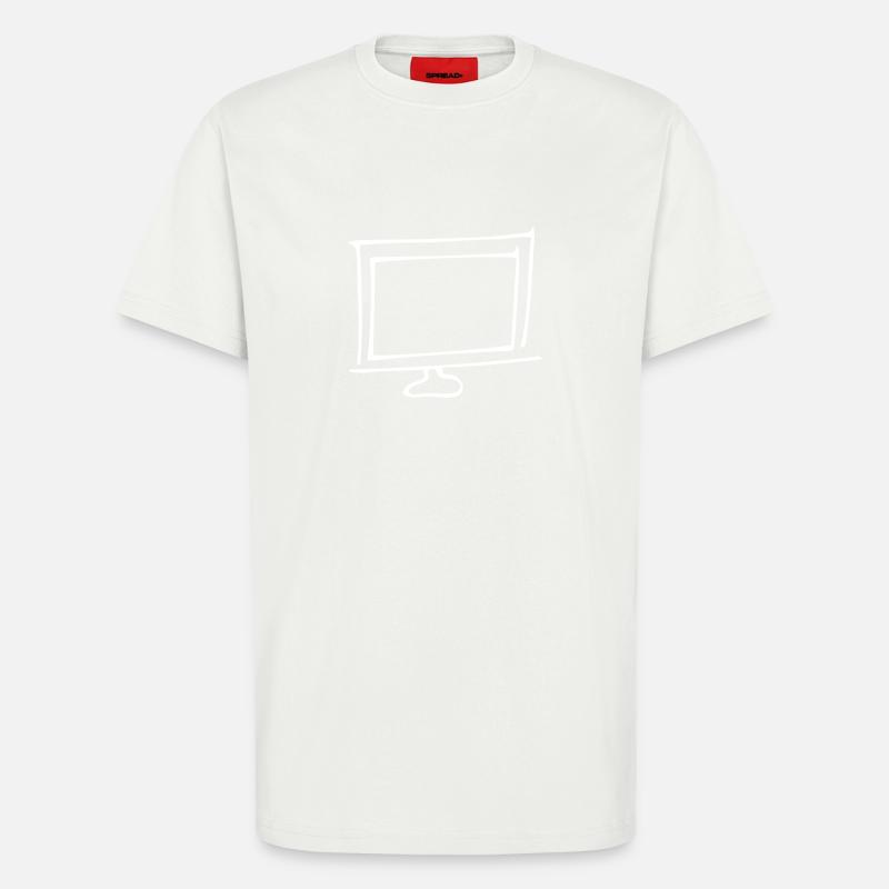 Bildschirm,Fernsehgerät,Fernseher,Glotze,TV,Röhre, - T-Shirt - made by SPREAD - OFF WHITE