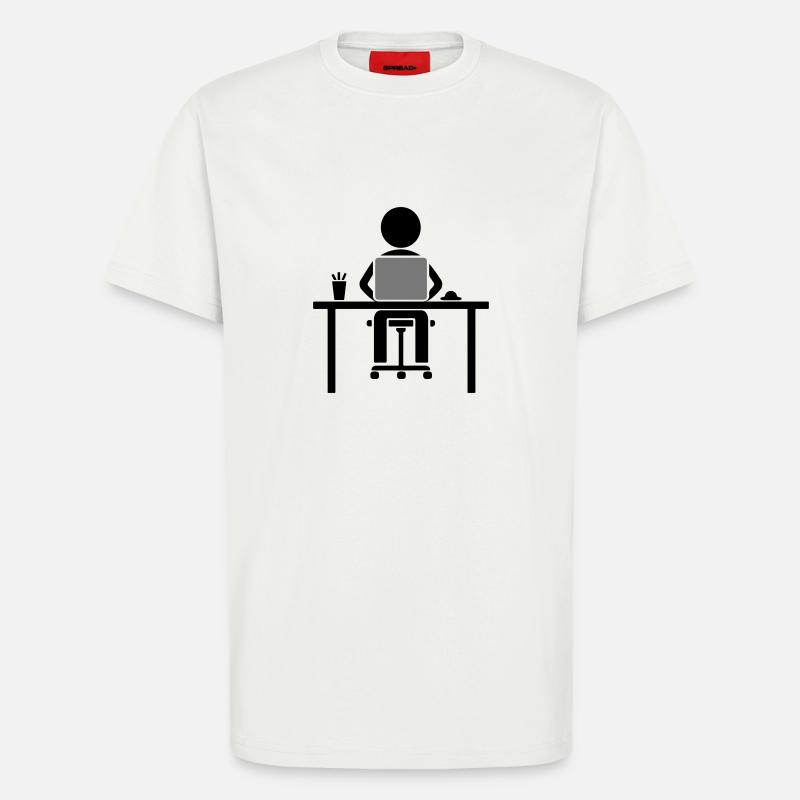 Worker Computer Learning - T-Shirt - made by SPREAD - OFF WHITE