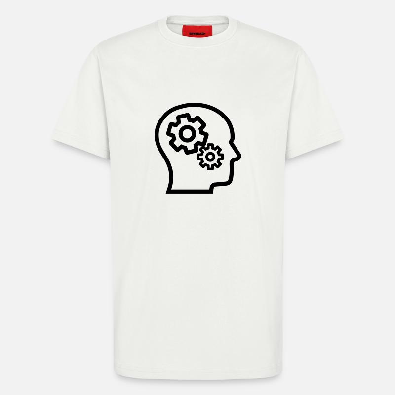 Cerveau, penser, méditer, penser - T-shirt bio décontracté fabriqué en UE - OFF WHITE