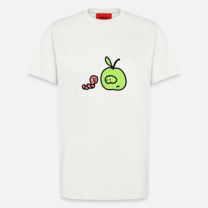 Apfel + Wurm 3 - T-Shirt - made by SPREAD - OFF WHITE
