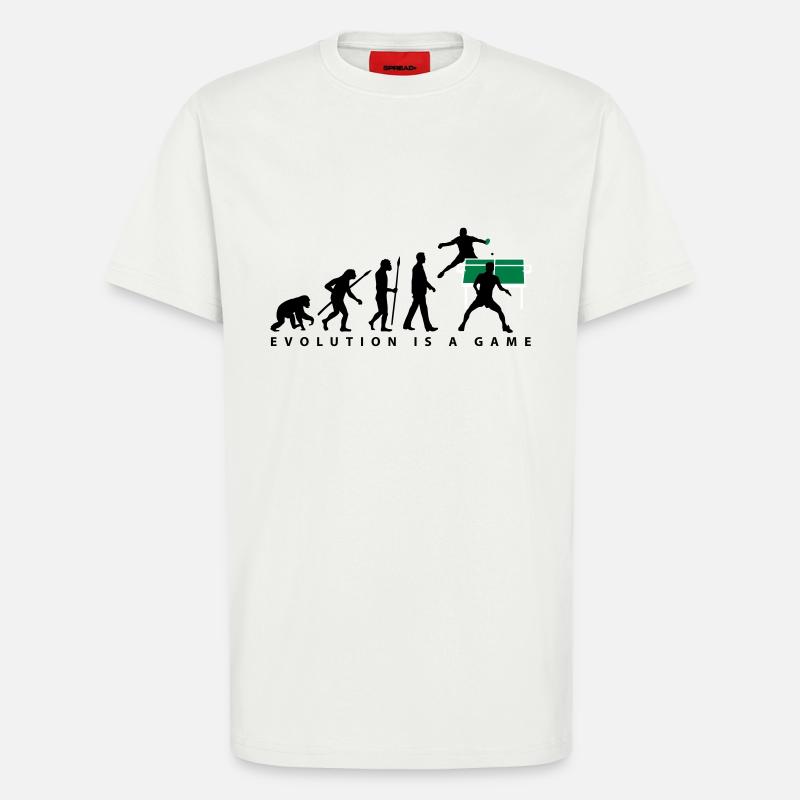 evolution_tischtennisspieler_102012_a_3c - T-shirt bio décontracté fabriqué en UE - OFF WHITE